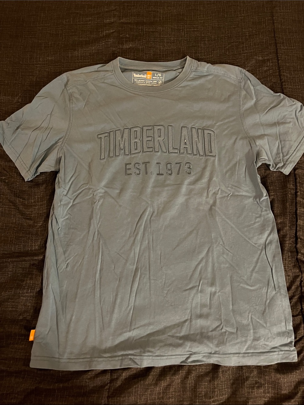 Timberland Gray Embossed Logo Short Sleeve Tee